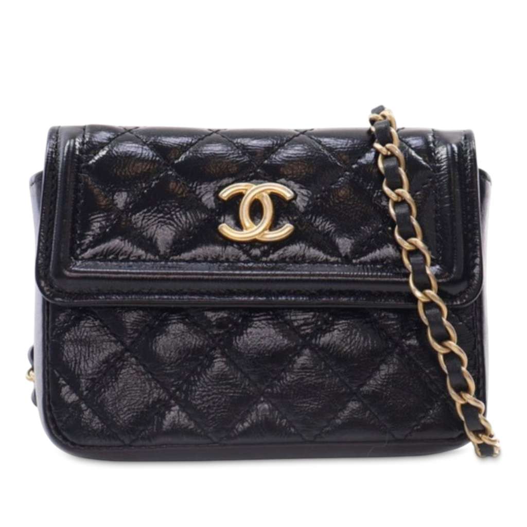 Chanel Quilted Shiny Aged Calfskin Waist Belt Bag