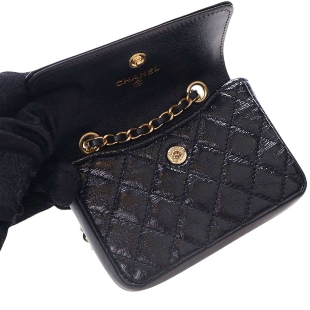 Chanel Quilted Shiny Aged Calfskin Waist Belt Bag - Detail 2