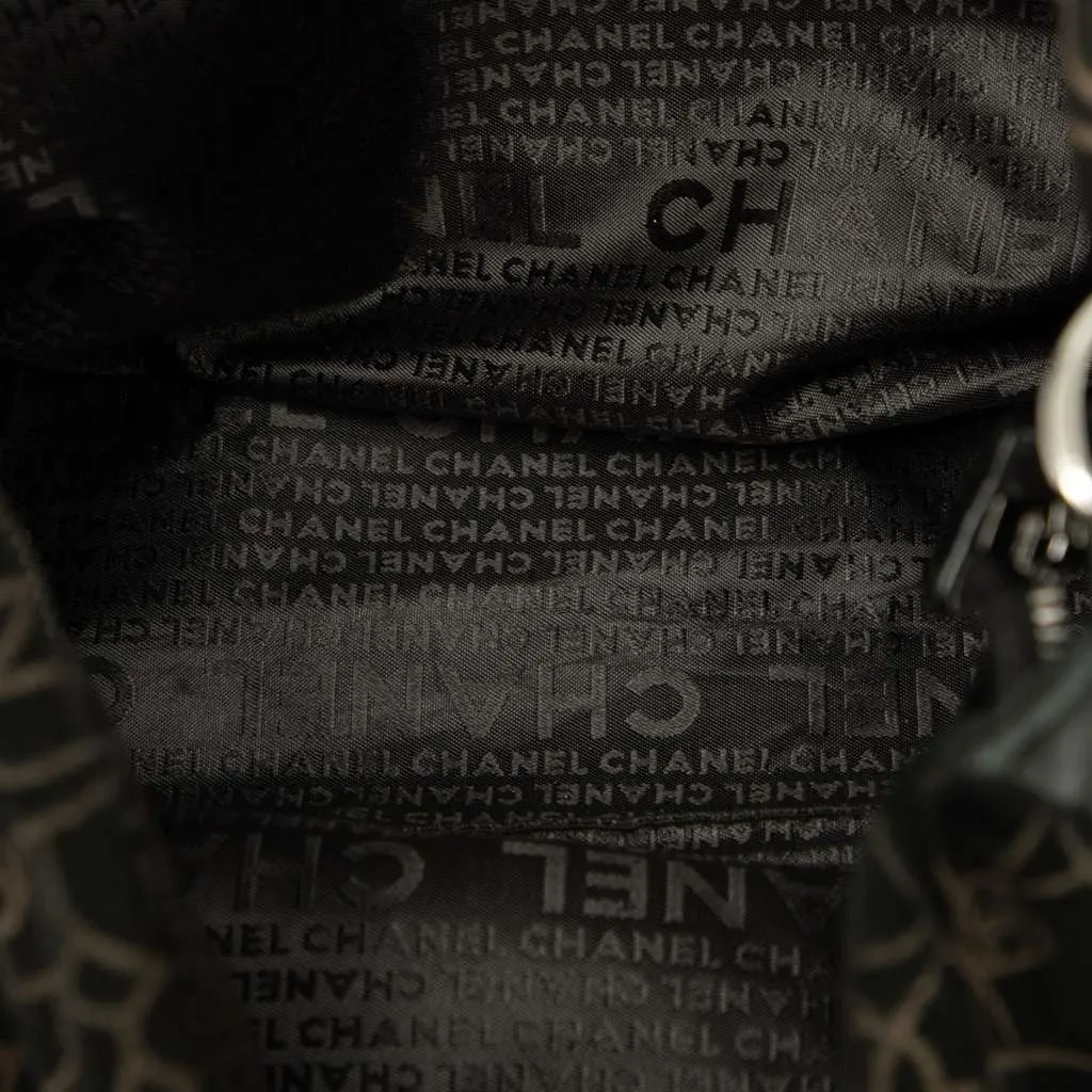 Chanel CC Suede Camellia Hobo Black Leather Good - Model View