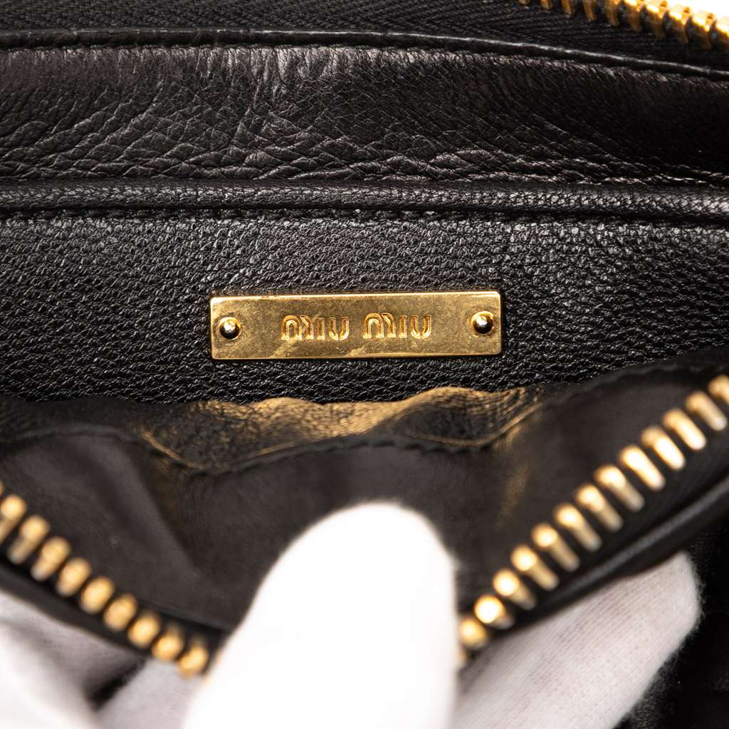Miu Miu Matelasse Leather Satchel - Side view