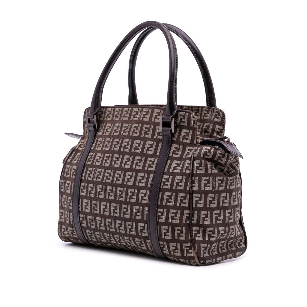 Fendi Zucchino Canvas Handbag - Back view