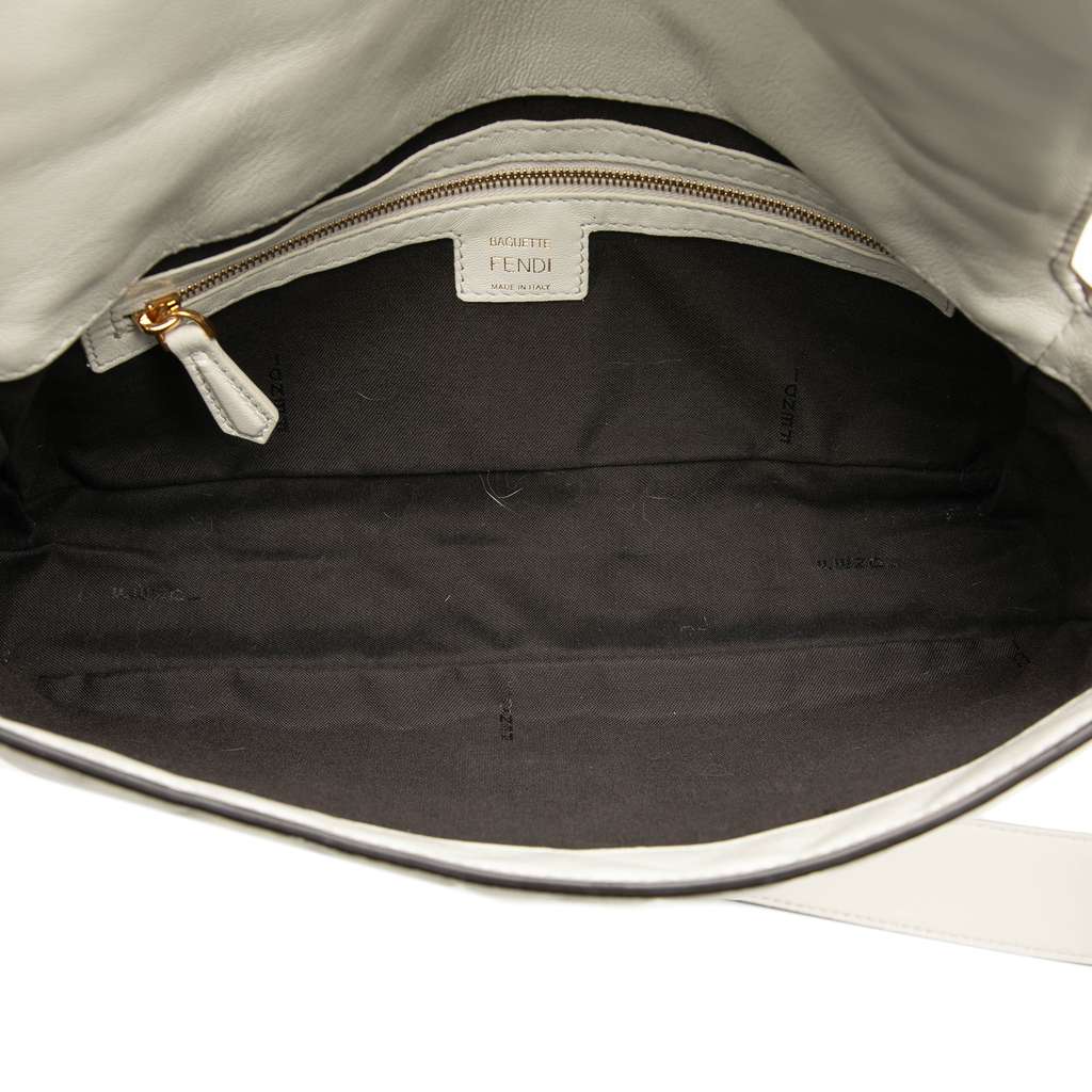 Fendi Zucca Embossed Leather Baguette Satchel - 4