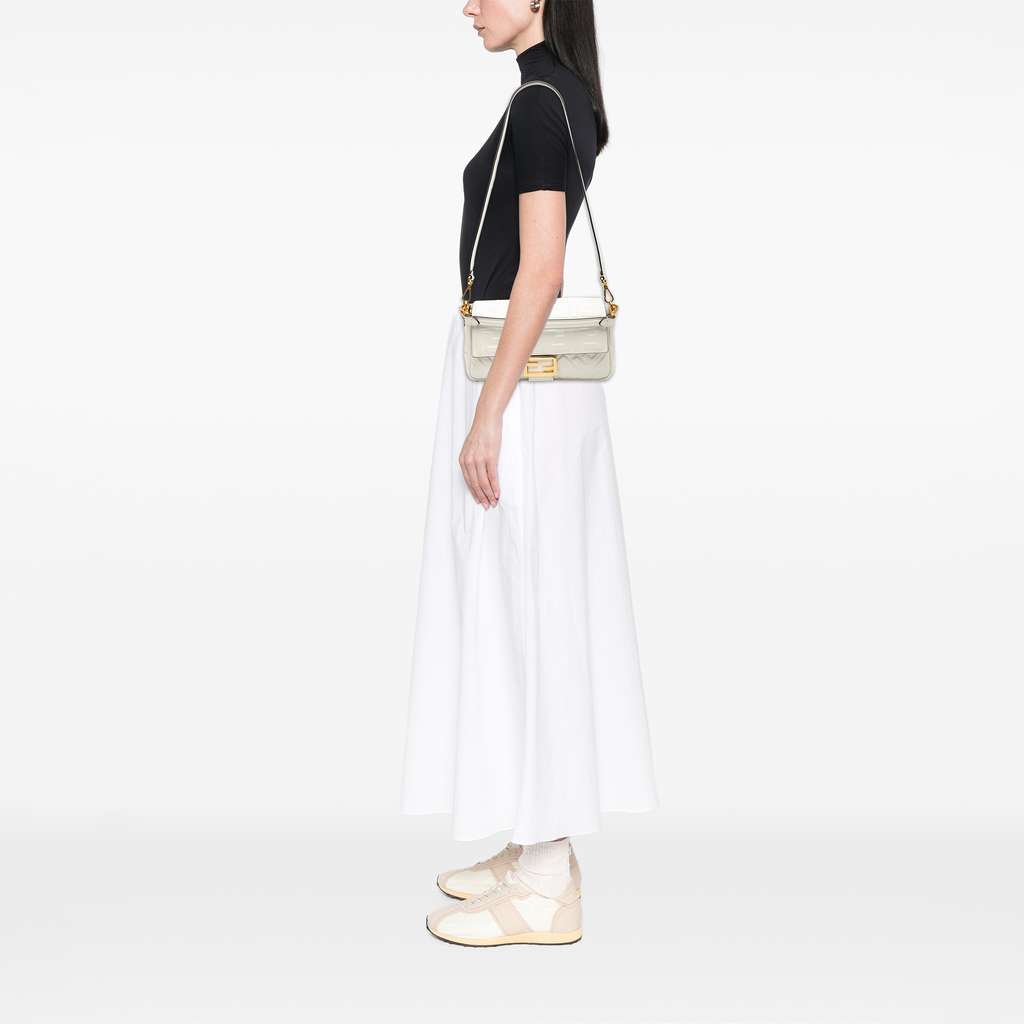 Fendi Zucca Embossed Leather Baguette Satchel - Detail 2