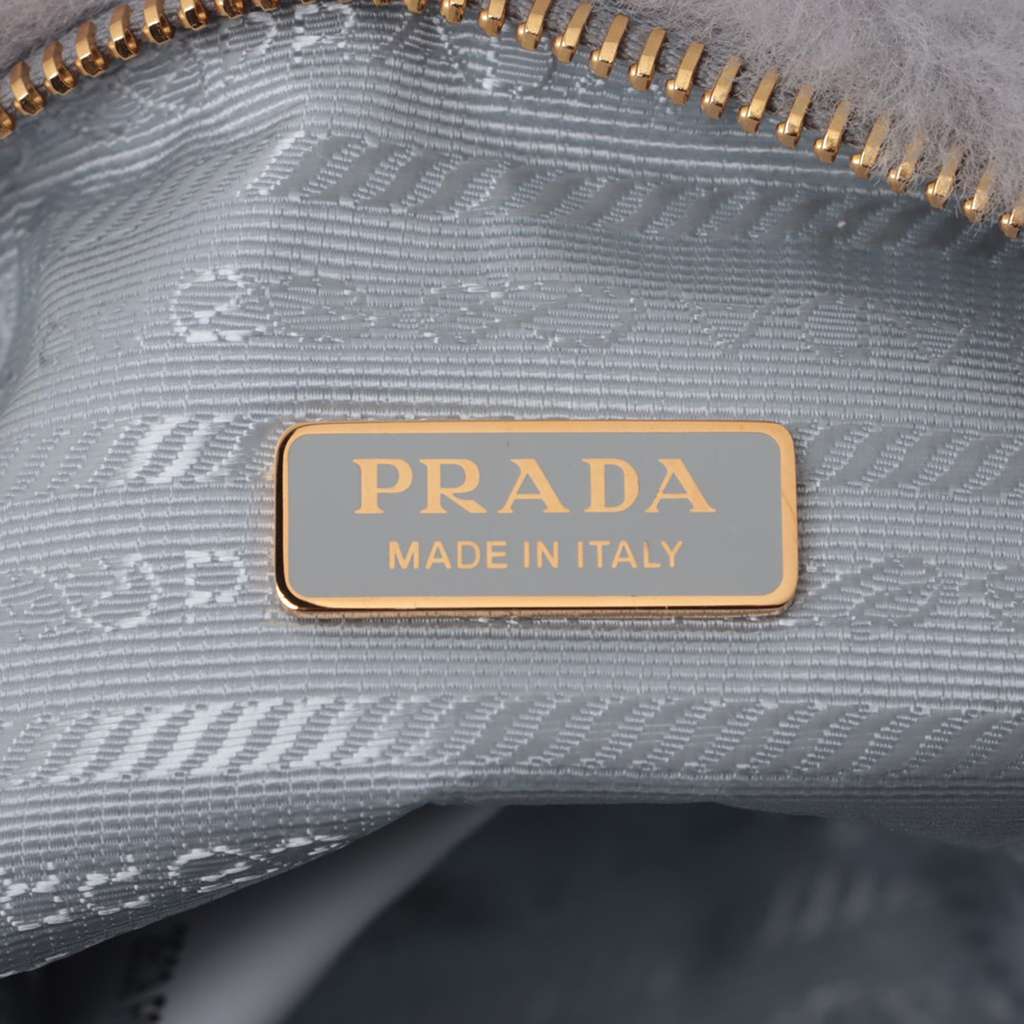 Prada Mini Shearling Triangle Satchel - 4