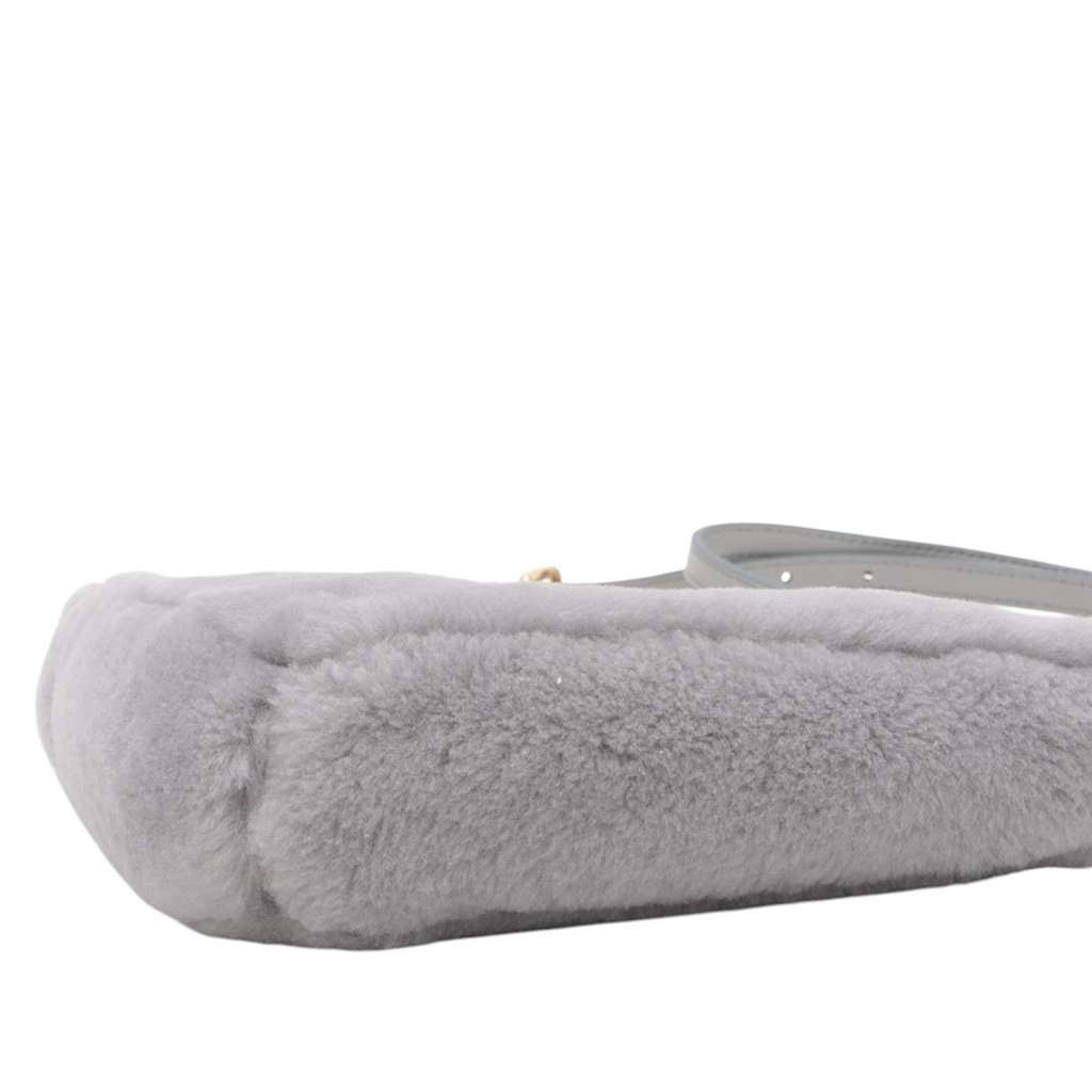 Prada Mini Shearling Triangle Satchel - Side view