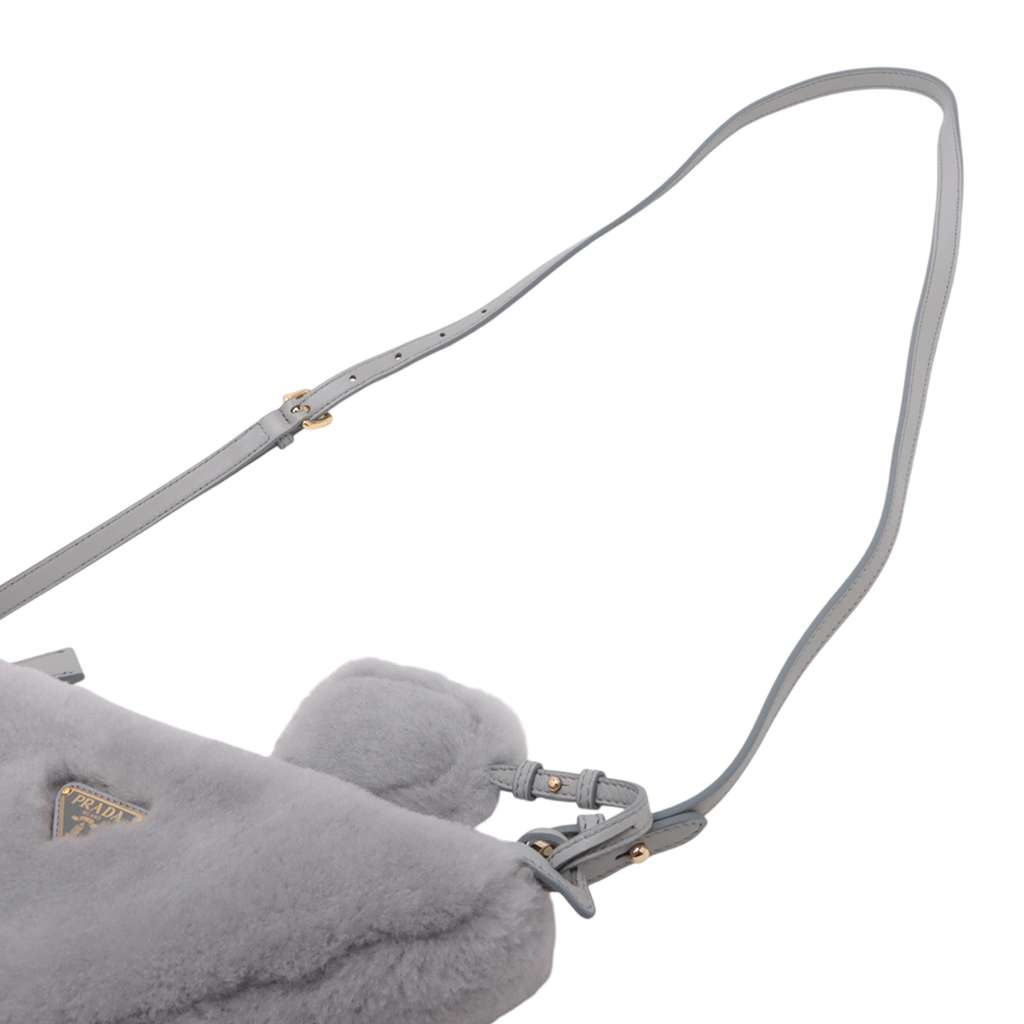 Prada Mini Shearling Triangle Satchel - Detail 2