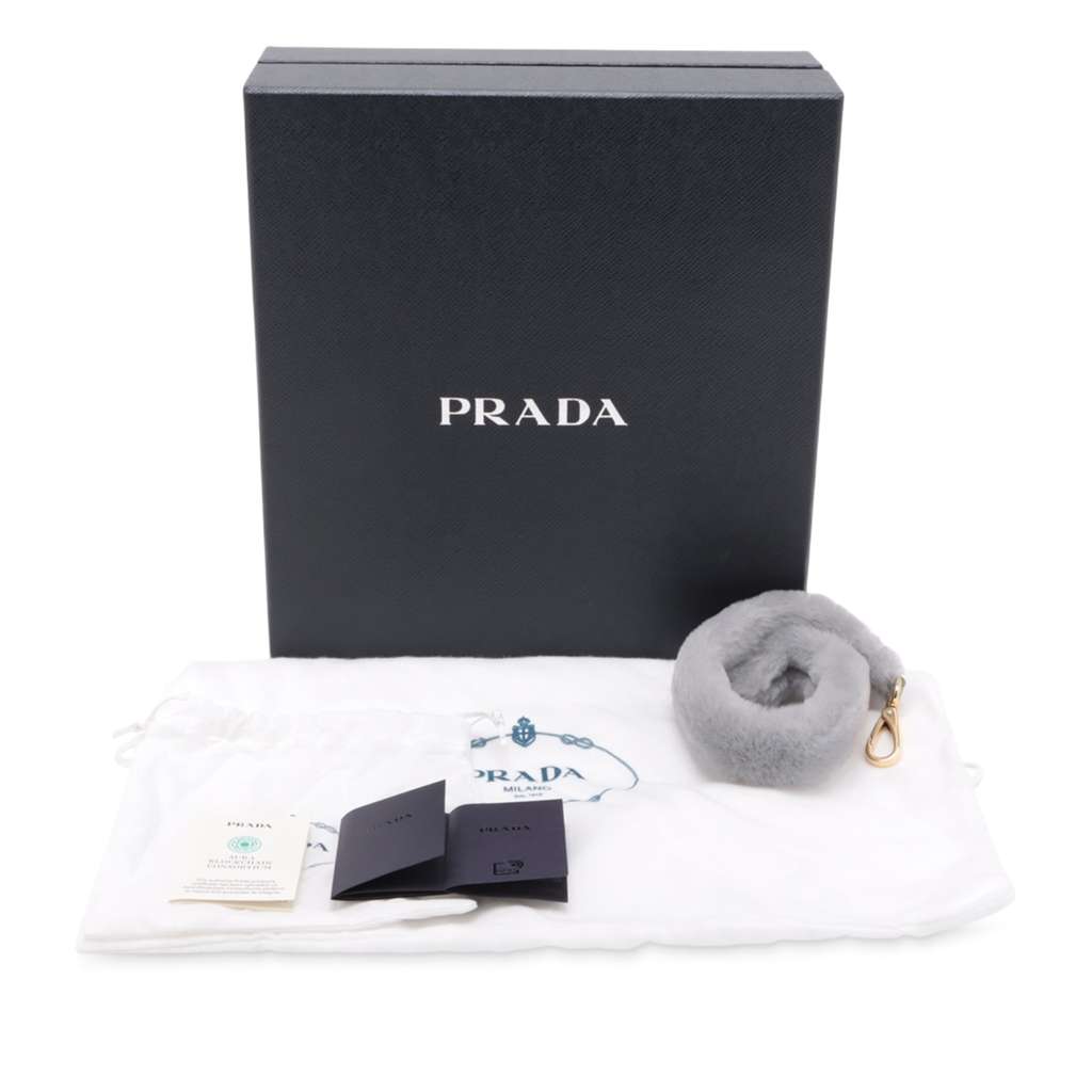 Prada Mini Shearling Triangle Satchel - Image 11