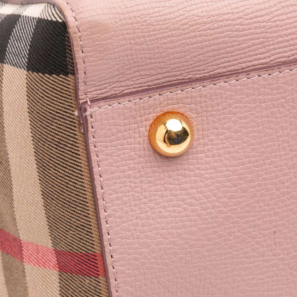 Burberry Small Leather and House Check Canvas Canterbury Tote - Detail 2