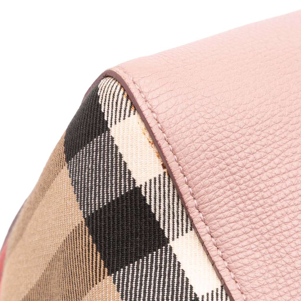 Burberry Small Leather and House Check Canvas Canterbury Tote - Image 10
