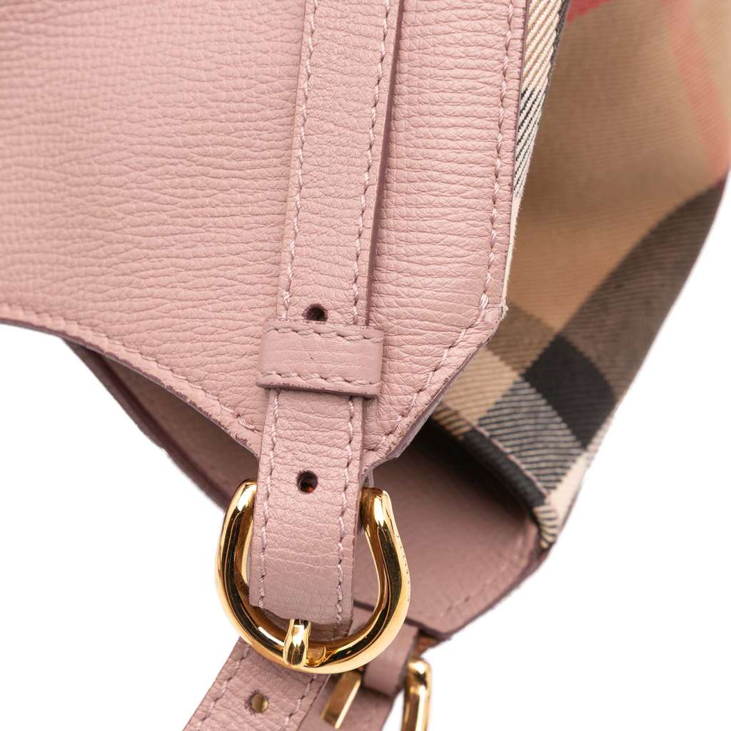 Burberry Small Leather and House Check Canvas Canterbury Tote - Image 11