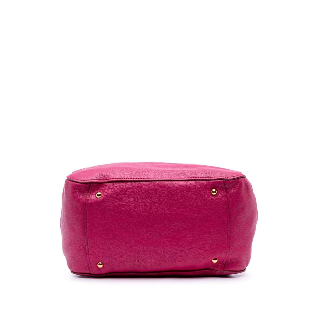 Miu Miu Goatskin Madras Leather Satchel - 3