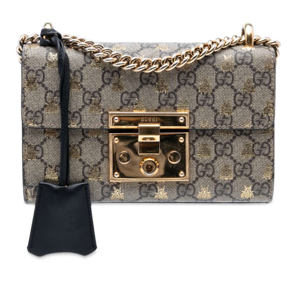 Gucci Small GG Supreme Bee Padlock Crossbody