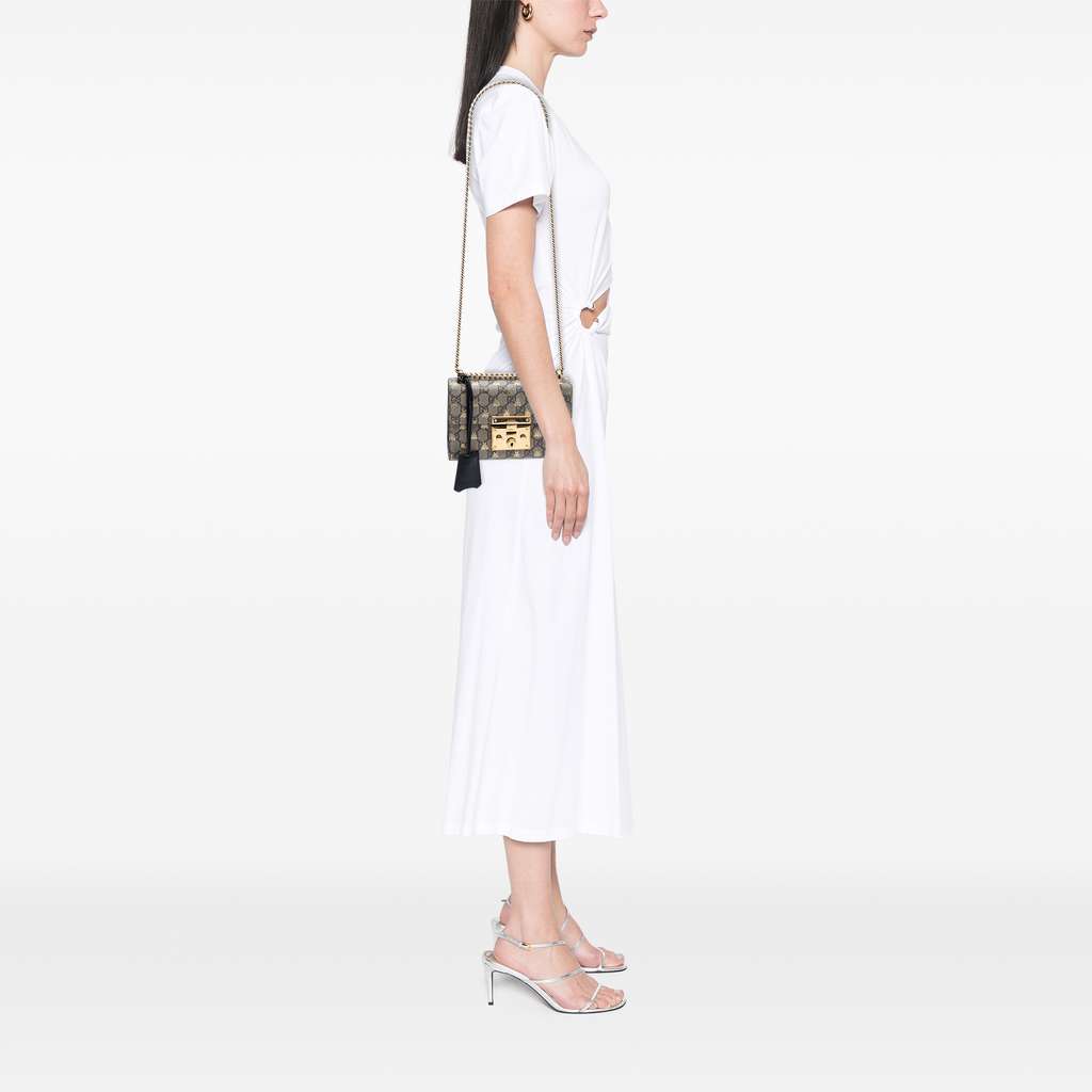 Gucci Small GG Supreme Bee Padlock Crossbody - Detail 2