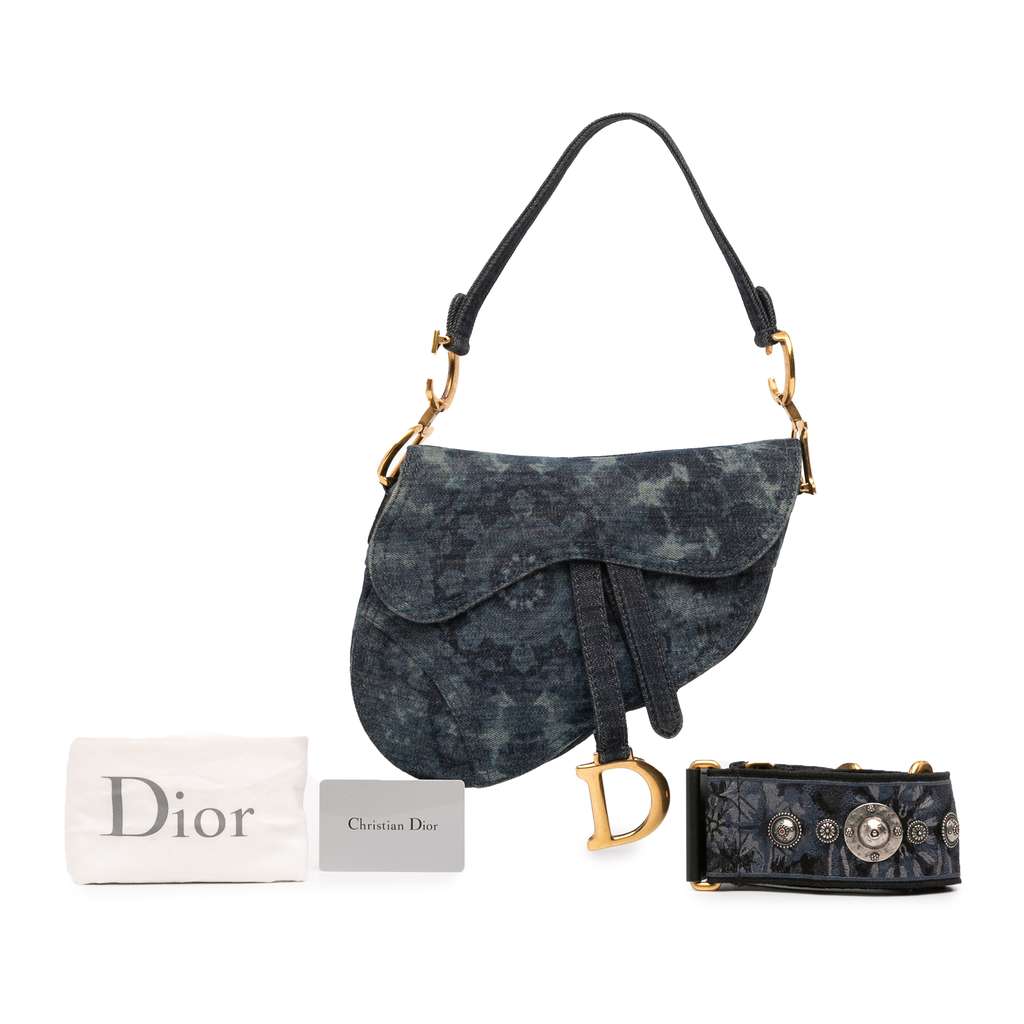 Dior Denim Tie Dye Saddle Bag - Image 13