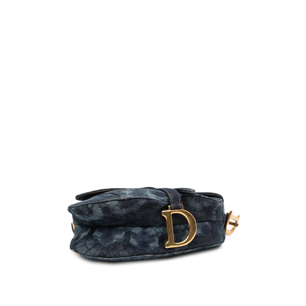 Dior Denim Tie Dye Saddle Bag - Image 6