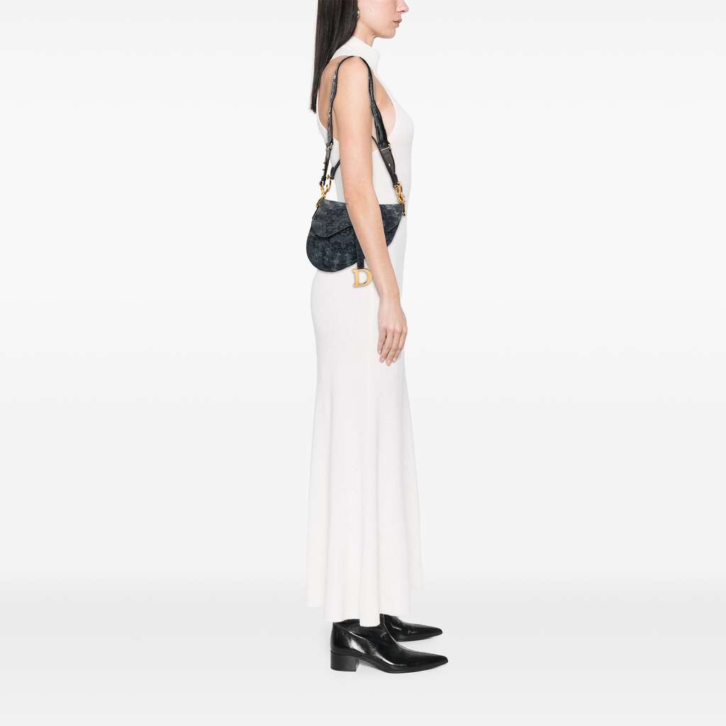 Dior Denim Tie Dye Saddle Bag - Image 12