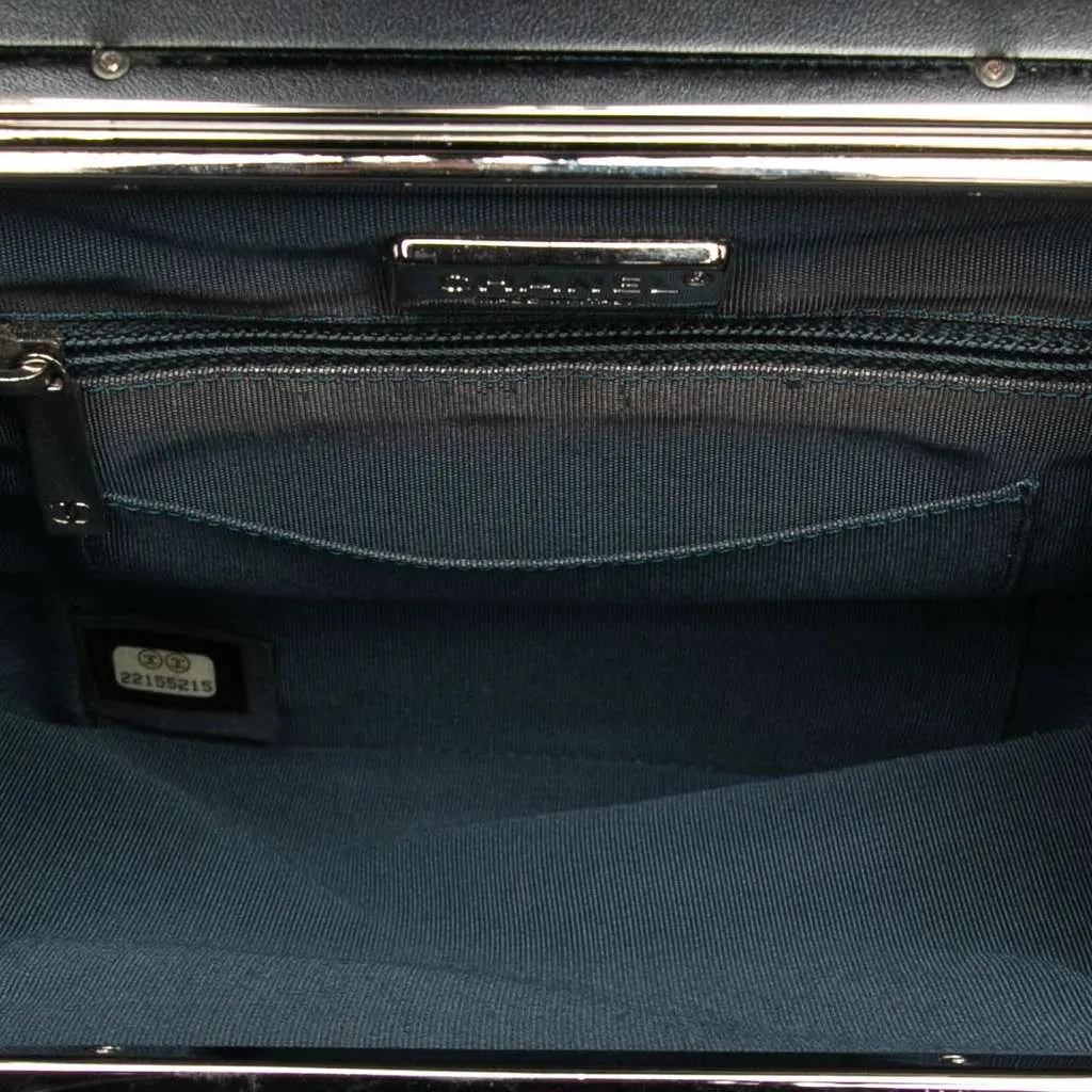 Chanel CC Metallic Calfskin Vanity Bag Blue Leather Very good - Model View