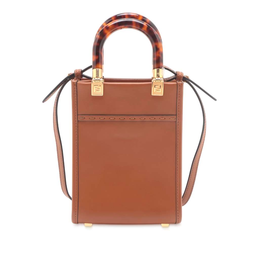 Fendi Mini Leather Sunshine Shopper Tote - Back view