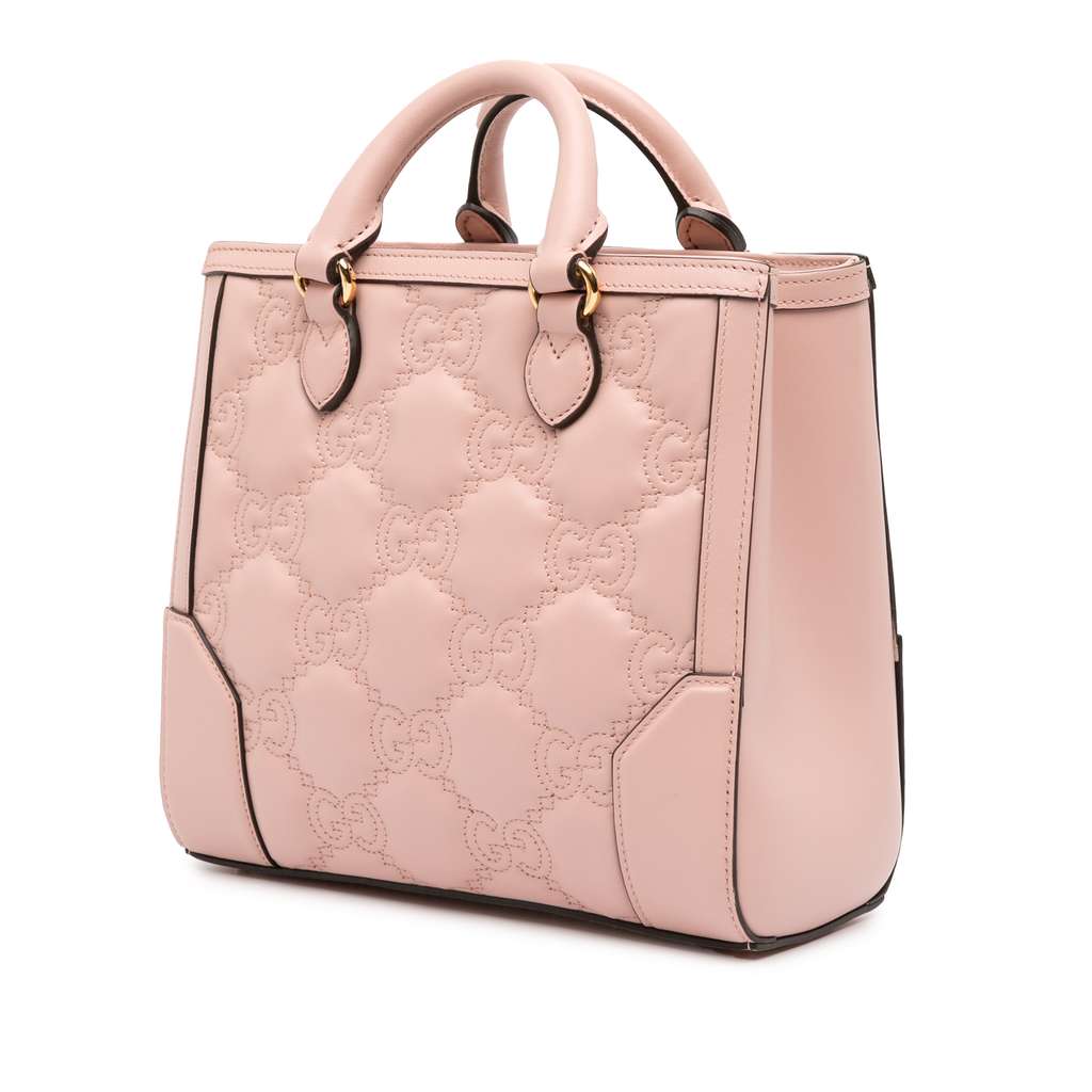 Gucci Mini GG Matelasse Leather Top Handle Bag - Back view