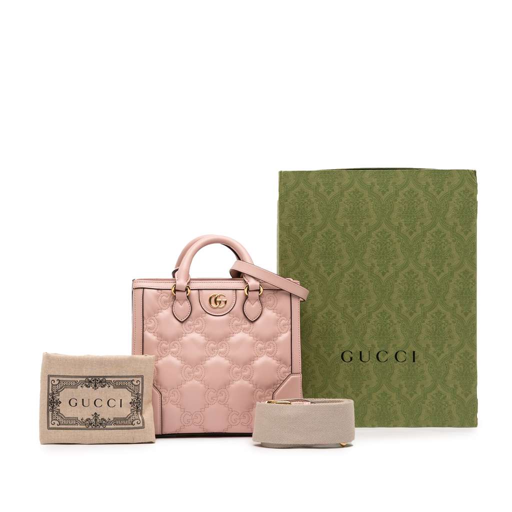 Gucci Mini GG Matelasse Leather Top Handle Bag - Image 13