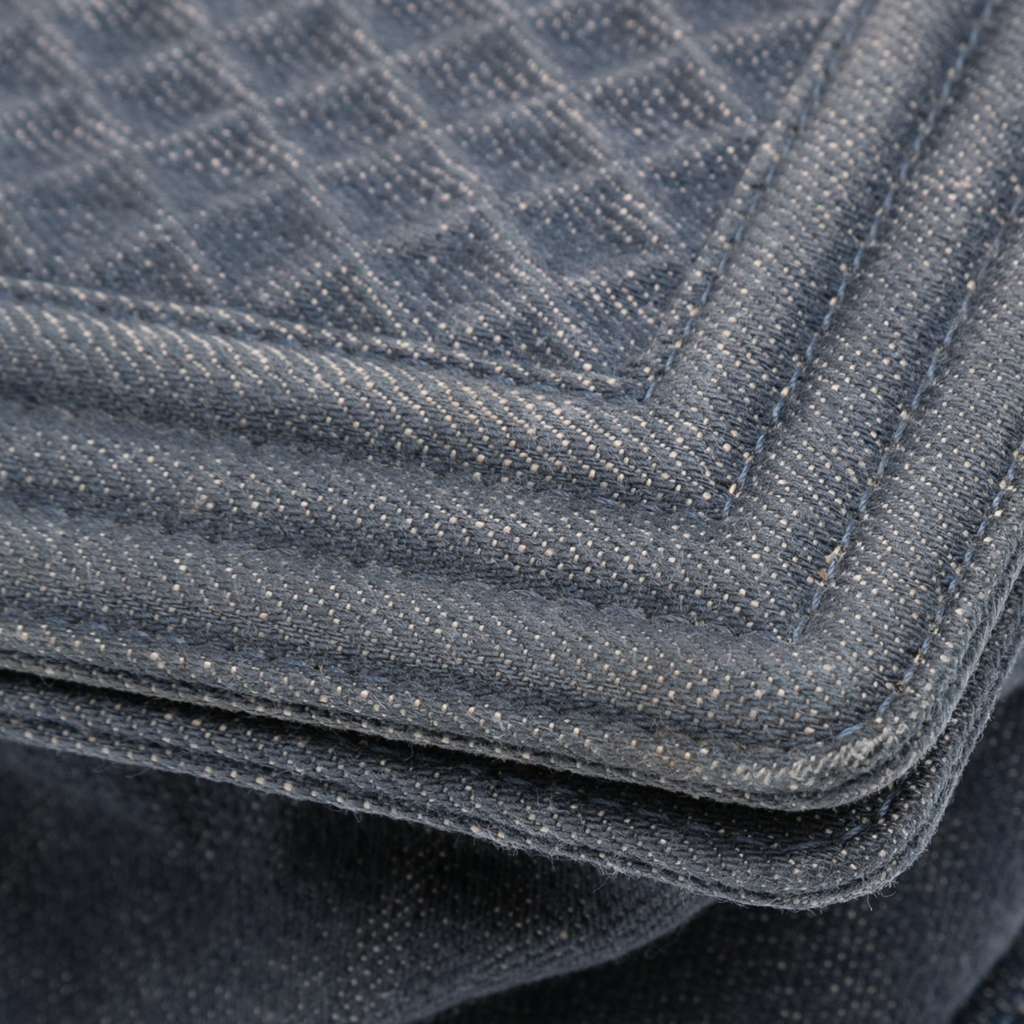 Chanel Medium Embossed Denim Boy Flap - Detail 2