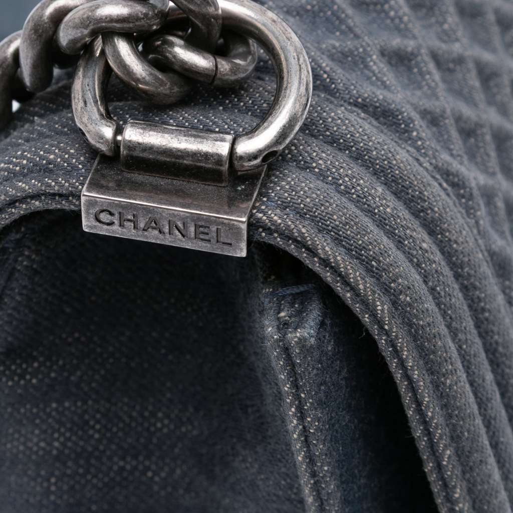 Chanel Medium Embossed Denim Boy Flap - Image 10