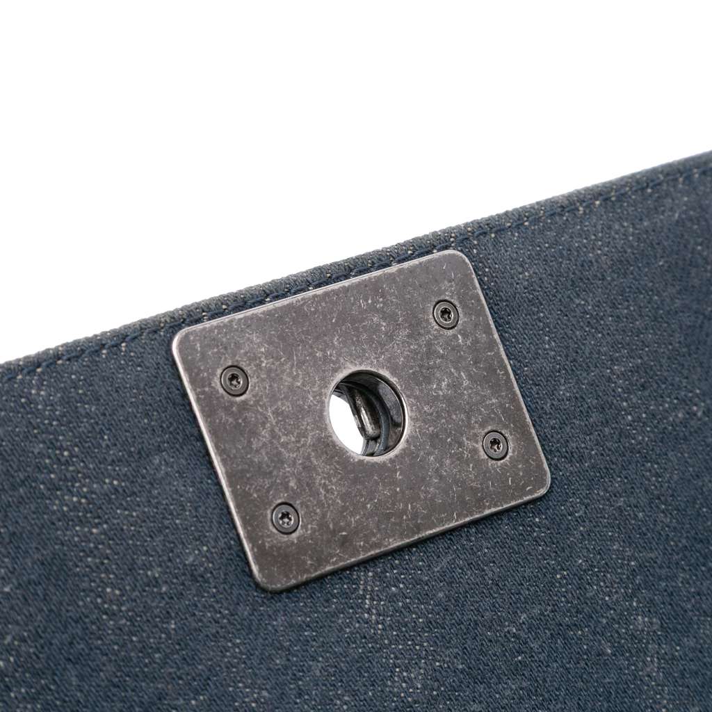 Chanel Medium Embossed Denim Boy Flap - Image 11