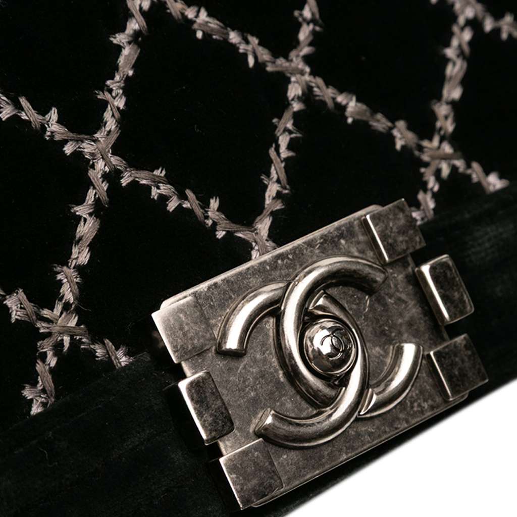 Chanel Medium Quilted Velvet Wild Stitch Boy Flap - Image 12