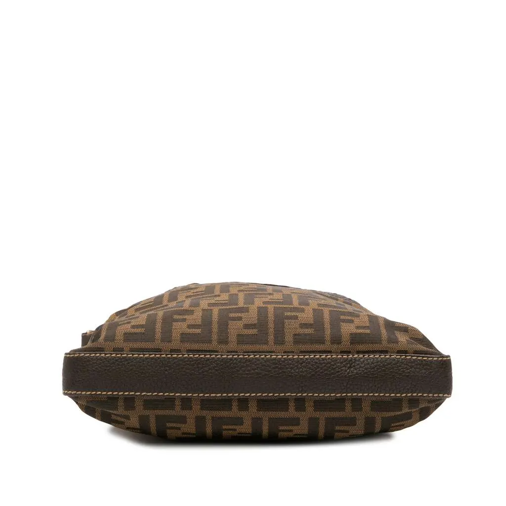Fendi Zucca Canvas Selleria Crossbody Brown Canvas Good - Inside View