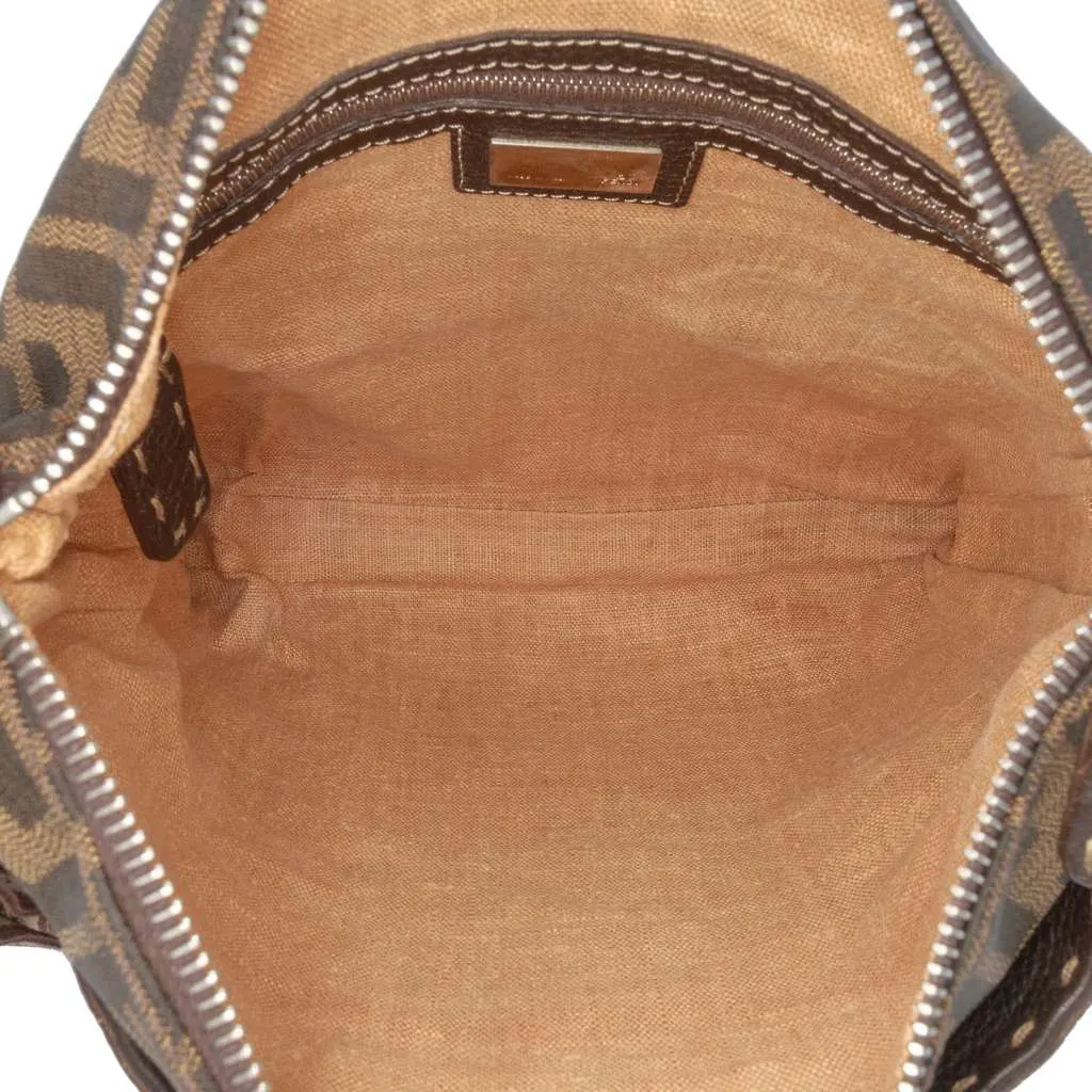 Fendi Zucca Canvas Selleria Crossbody Brown Canvas Good - Model View