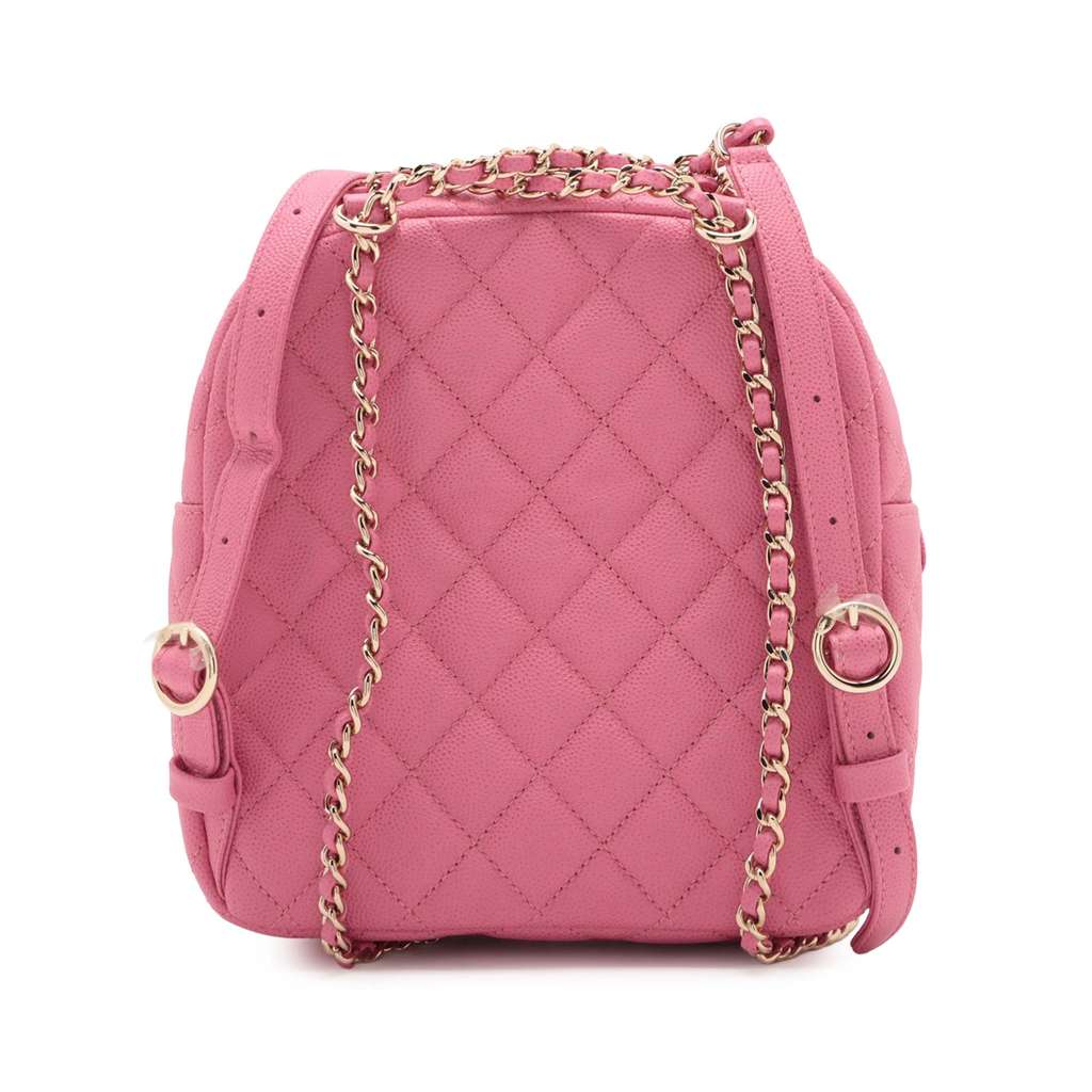Chanel Small Quilted Caviar CC Day Backpack - Back view