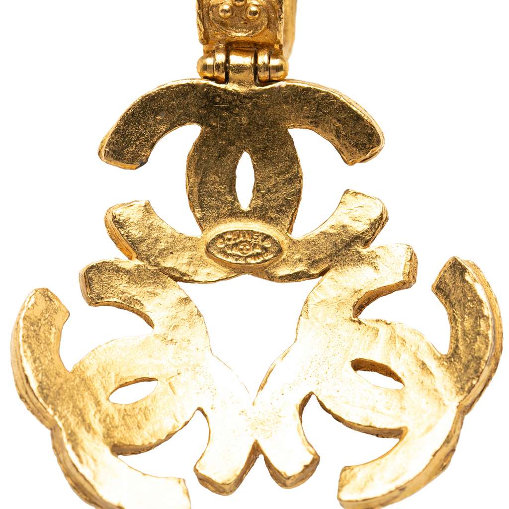 Chanel Gold Plated Triple CC Pendant Necklace - 3