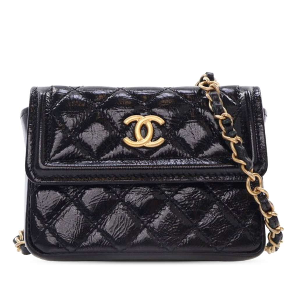 Chanel Quilted Shiny Aged Calfskin Waist Belt Bag