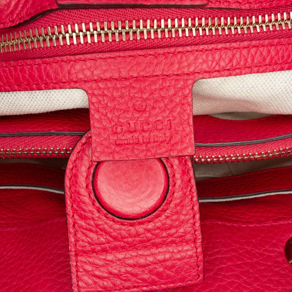 Gucci Medium Bicolor Calfskin Bamboo Shopper Satchel - Side view