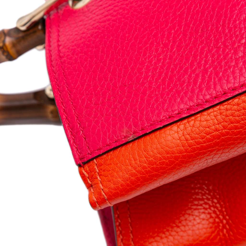 Gucci Medium Bicolor Calfskin Bamboo Shopper Satchel - Detail 2