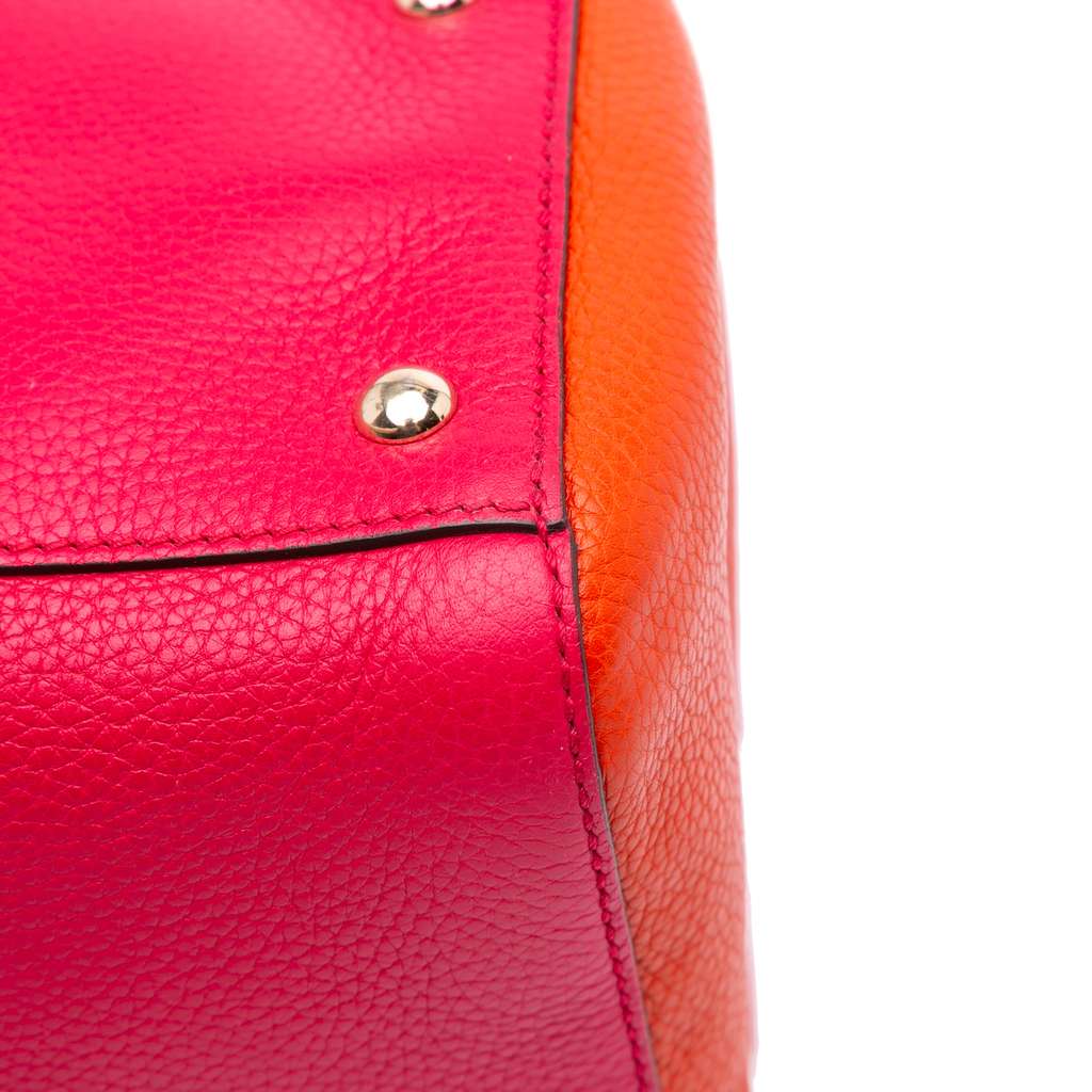 Gucci Medium Bicolor Calfskin Bamboo Shopper Satchel - Image 10