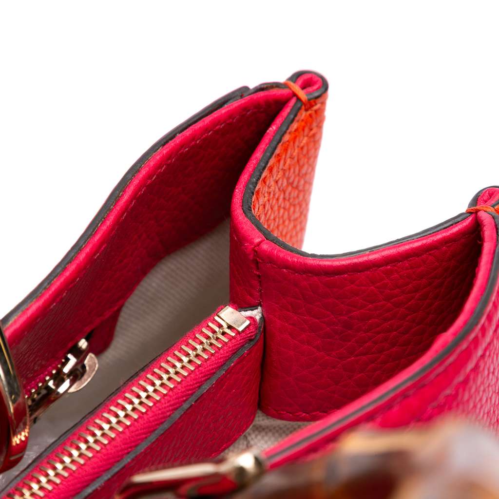 Gucci Medium Bicolor Calfskin Bamboo Shopper Satchel - Image 11