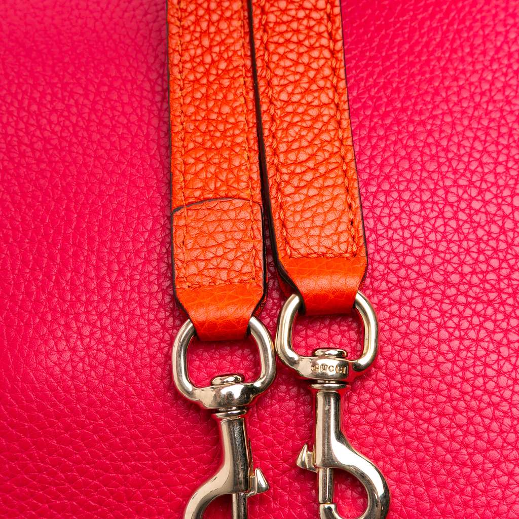 Gucci Medium Bicolor Calfskin Bamboo Shopper Satchel - Image 12