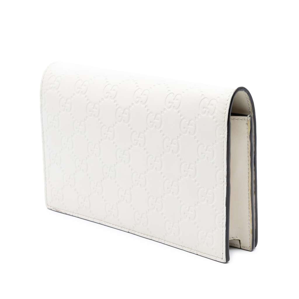 Gucci Mini Guccissima Bow Signature Wallet On Chain - Back view