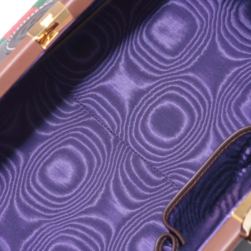 Gucci G Square Suede Ophidia Virgo Top Handle Bag - Image 6