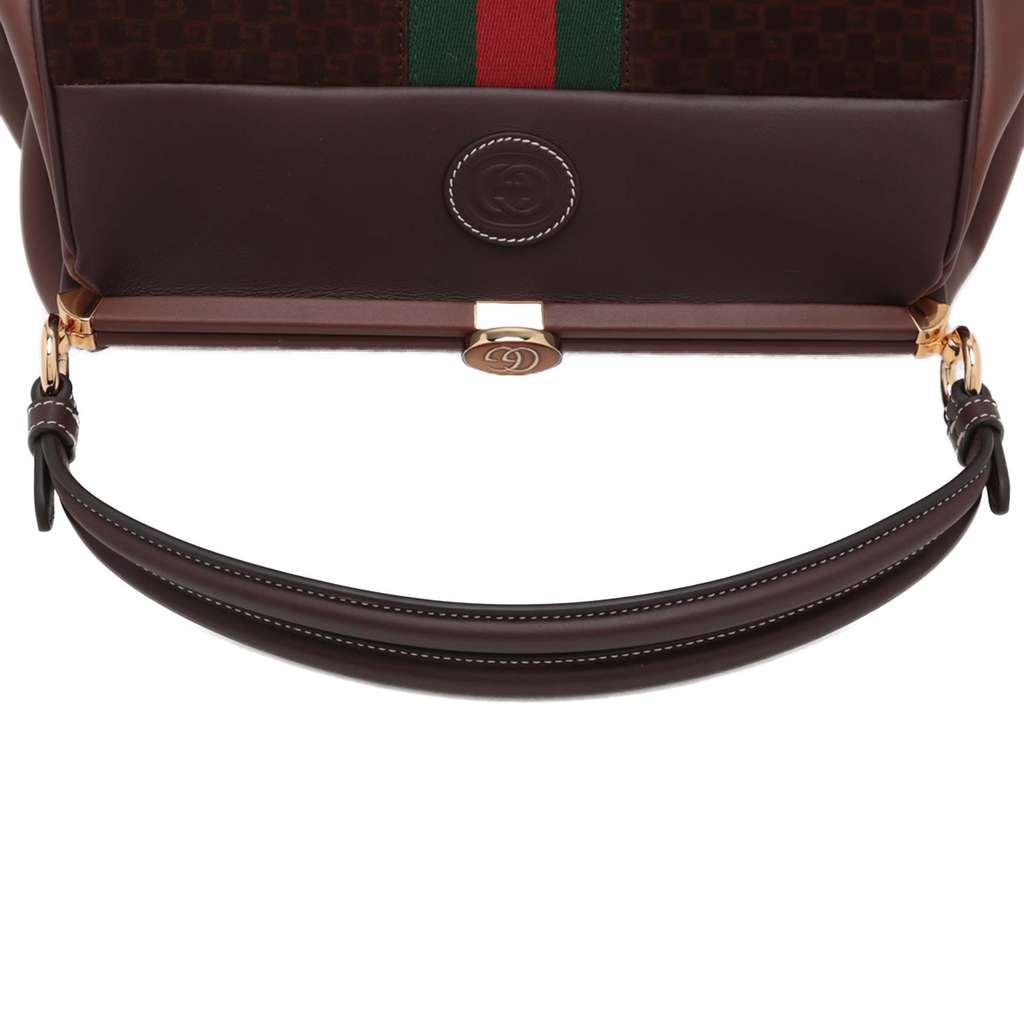 Gucci G Square Suede Ophidia Virgo Top Handle Bag - Image 10