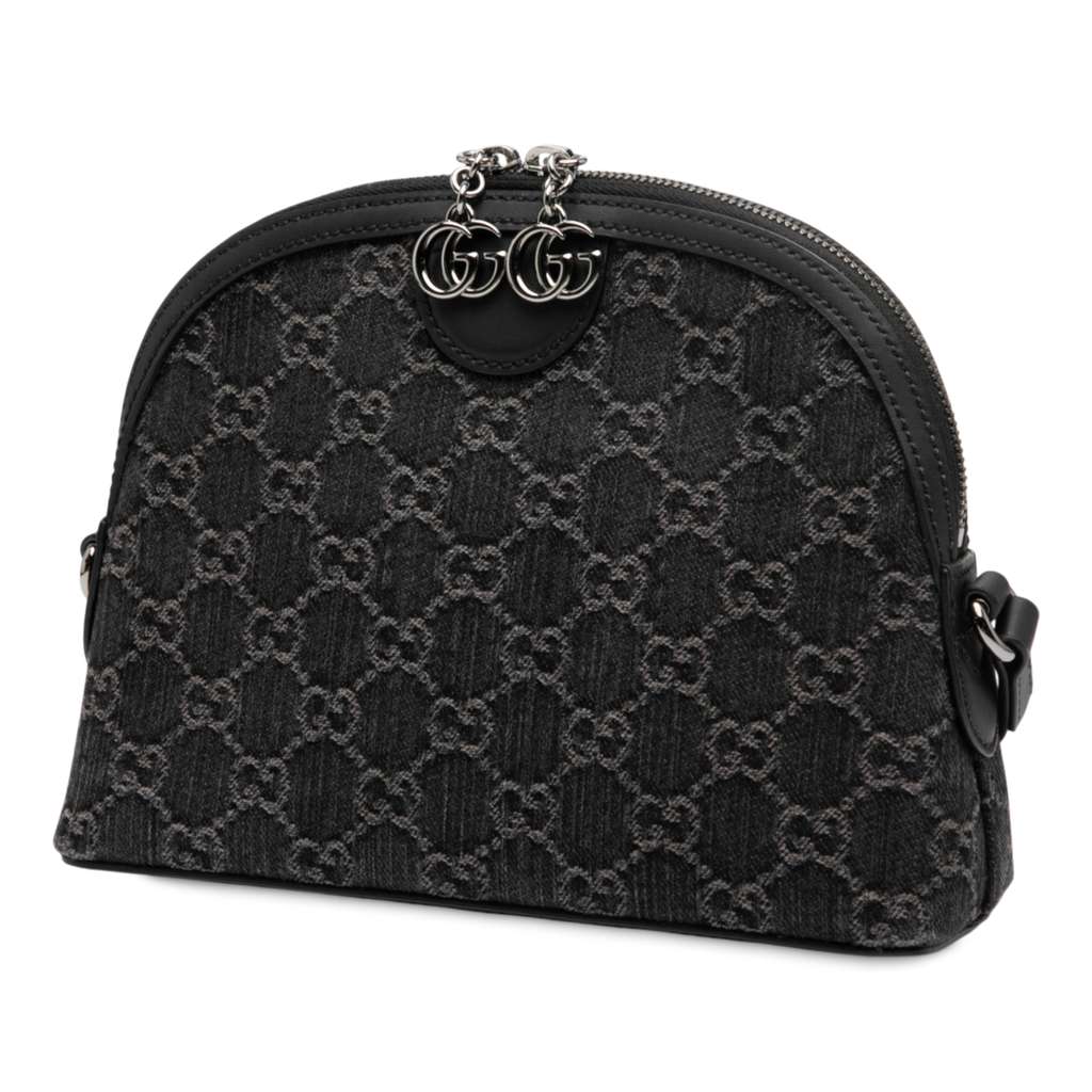 Gucci Small GG Denim Ophidia Dome Crossbody - Back view