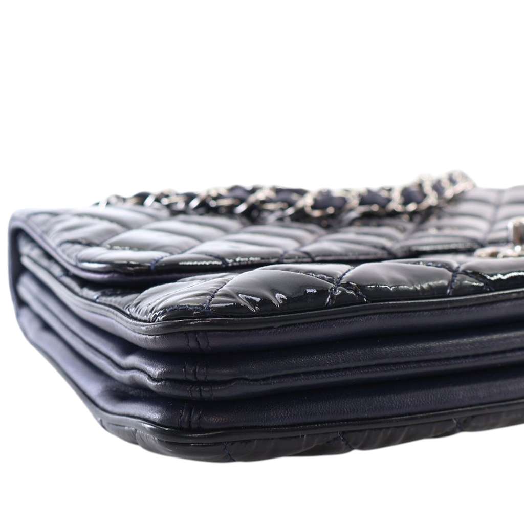 Chanel Jumbo Quilted Patent 3 Compartment Flap - Side view