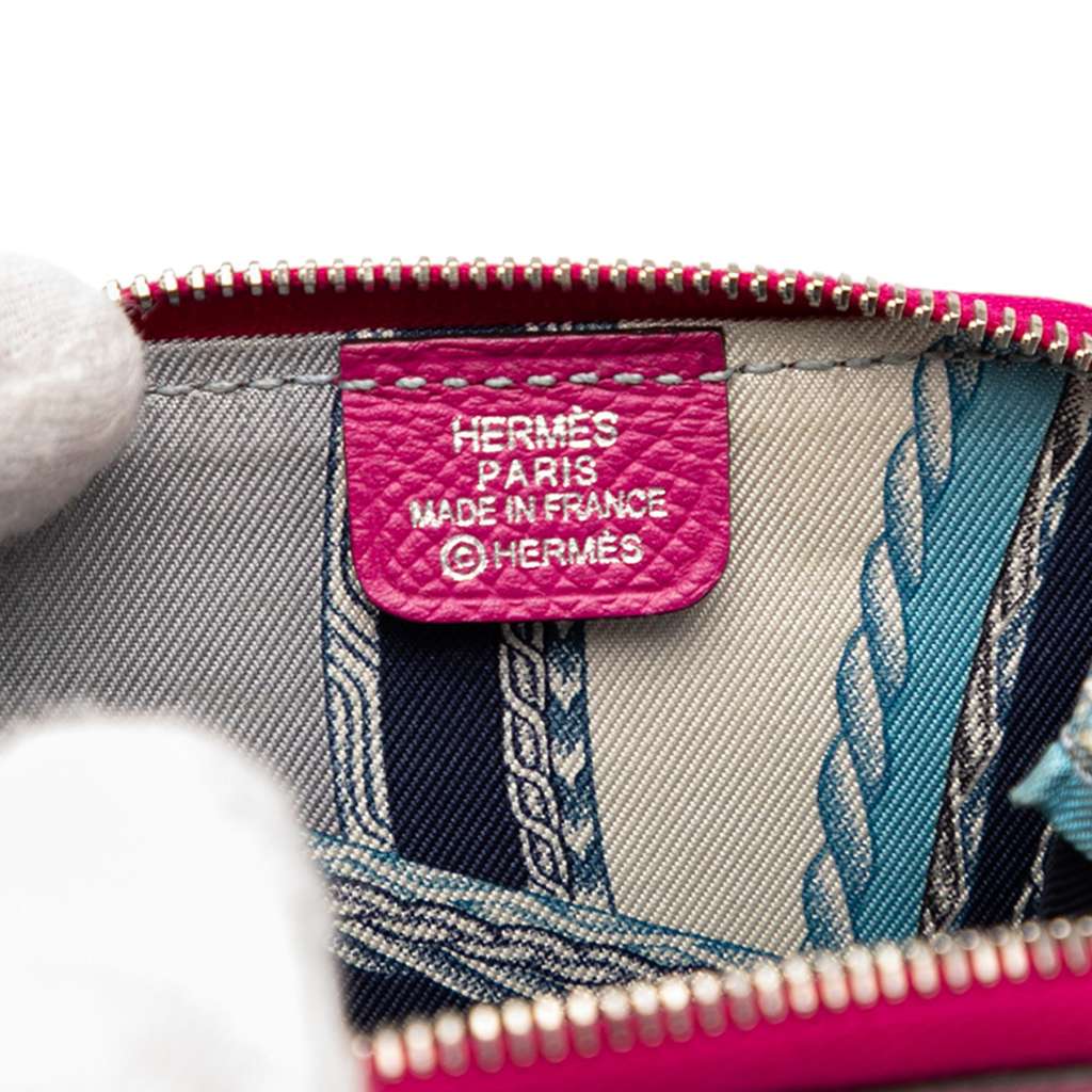 Hermès Epsom Silk in Compact Coin Purse - Side view