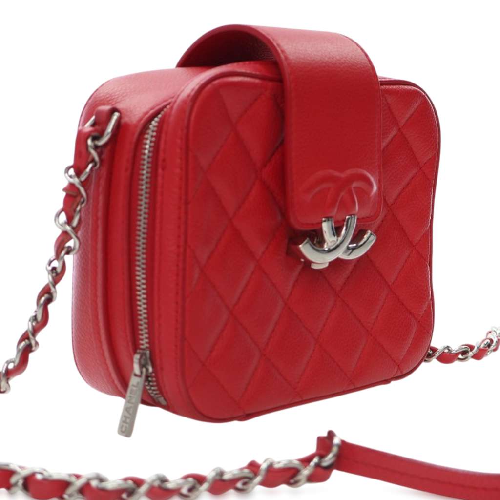 Chanel Mini Quilted Caviar CC Box Camera Bag - Back view