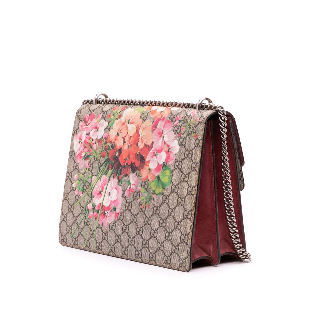 Gucci Medium GG Supreme Blooms Dionysus Shoulder Bag - Back view