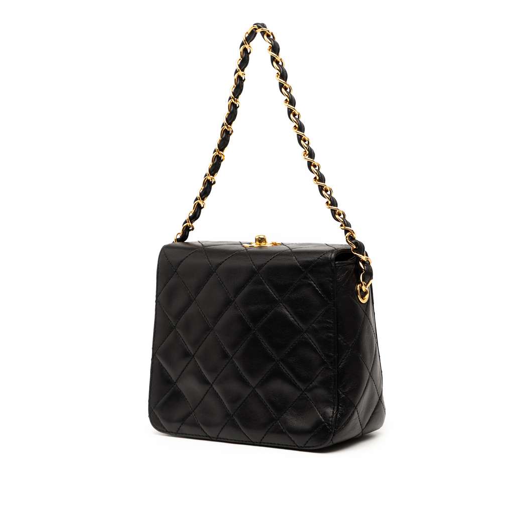 Chanel CC Quilted Lambskin Turnlock Handbag - Back view