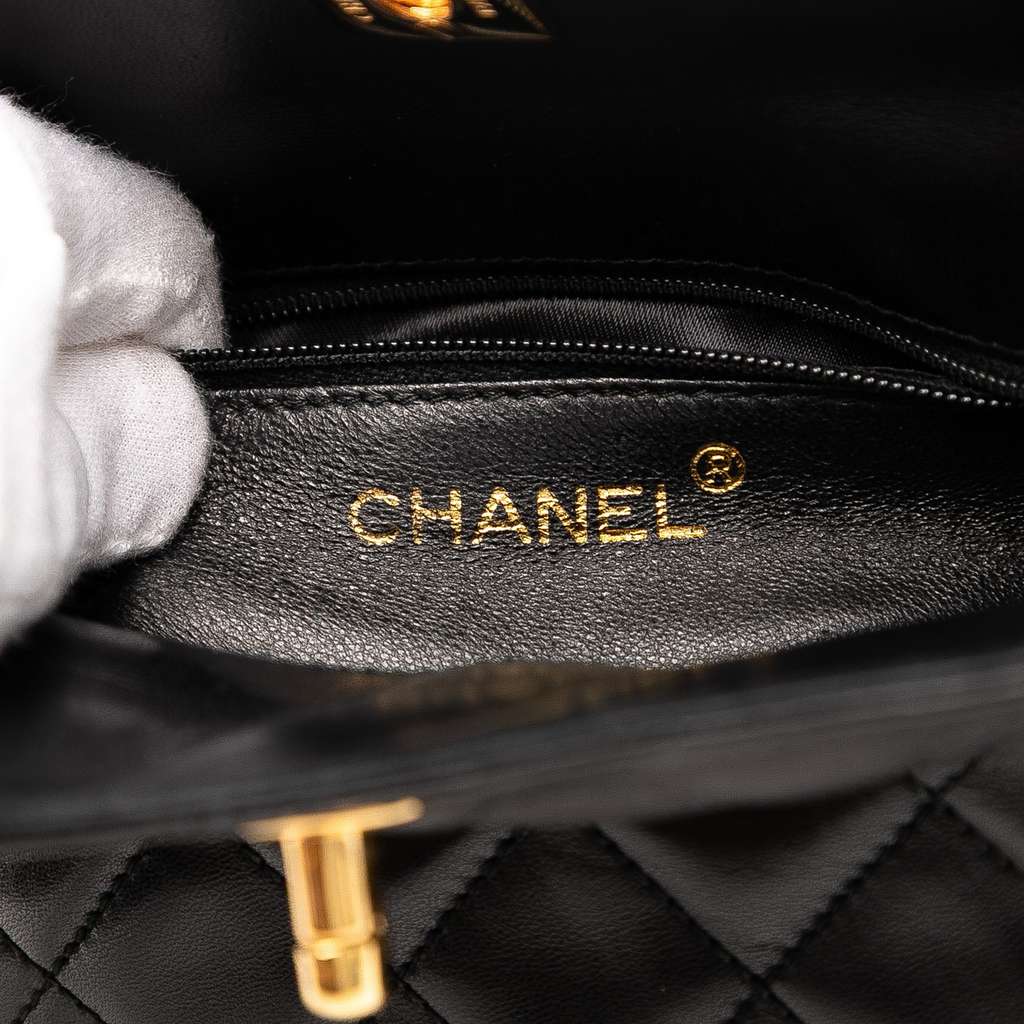 Chanel CC Quilted Lambskin Turnlock Handbag - Side view
