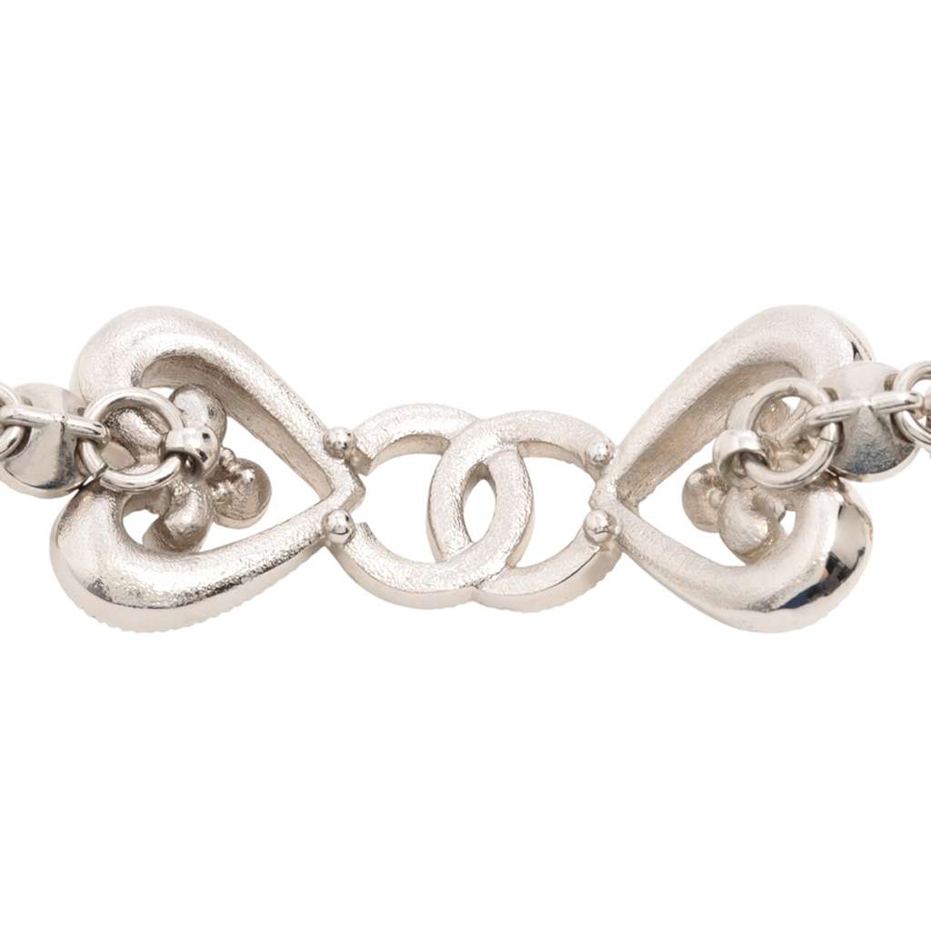 Chanel Gold Plated Crystal Hearts Choker Necklace - Image 6