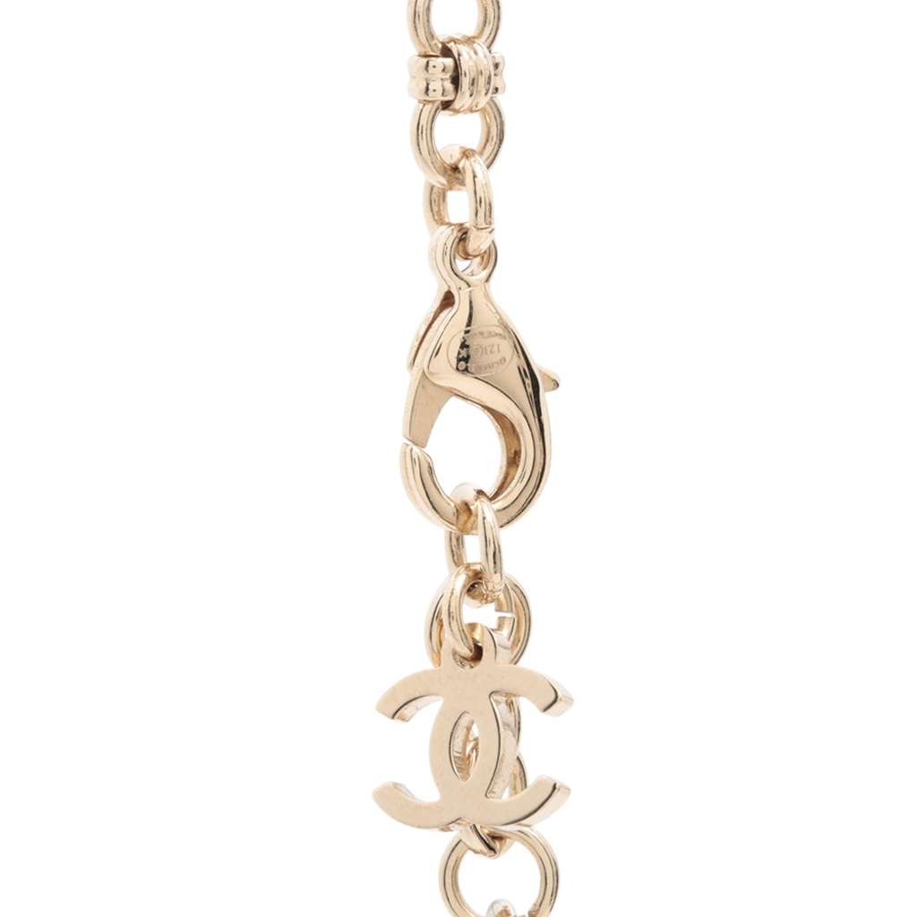 Chanel Gold Plated Crystal Hearts Choker Necklace - 4